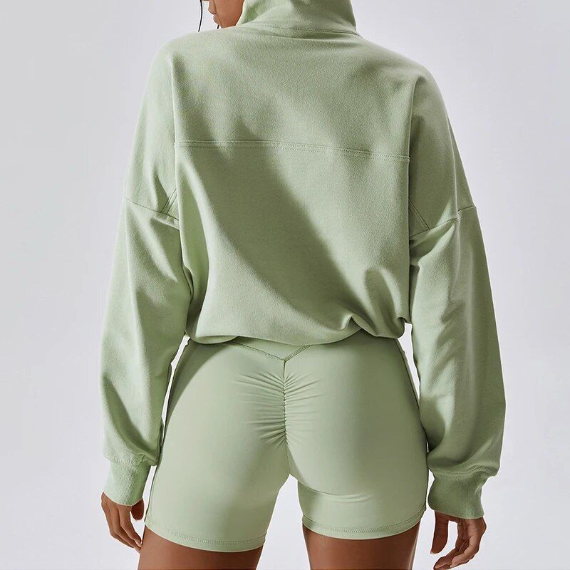 Cotton oversized hoodie with zipper, view 10 - MRSLM