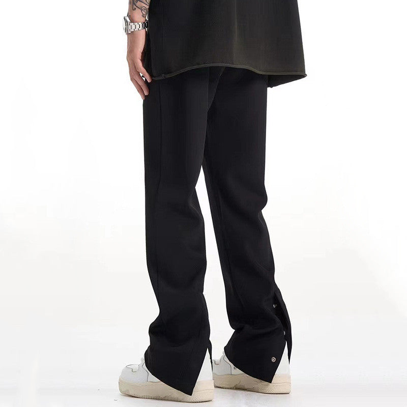 retro back slit casual suit pants, view 5 - MRSLM