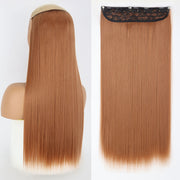 synthetic long straight clip-in hair extensions, view 17 - MRSLM