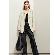 minimalist double-sided woolen coat, view 4 - MRSLM