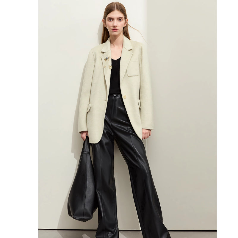 minimalist double-sided woolen coat, view 4 - MRSLM