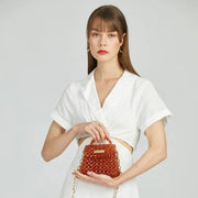 crystal pearls beaded crossbody bag, view 6 - MRSLM