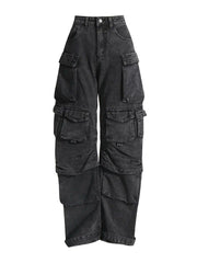 high waist camouflage casual jeans, view 4 - MRSLM