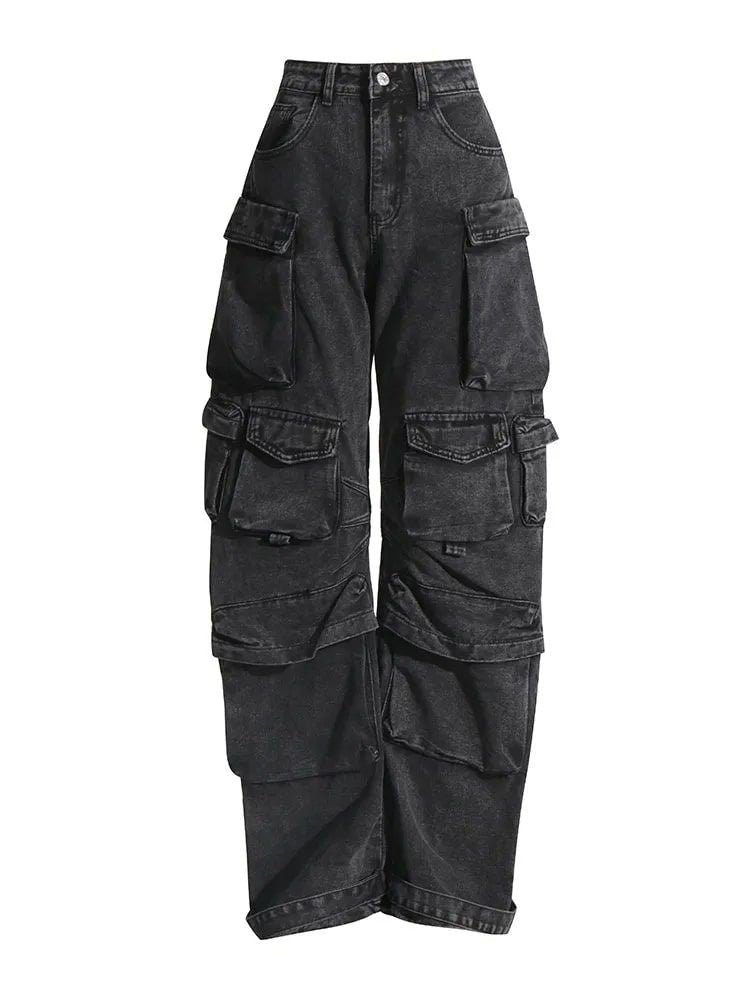 high waist camouflage casual jeans, view 4 - MRSLM
