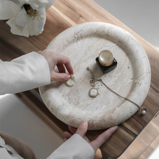 elegant travertine serving tray - MRSLM