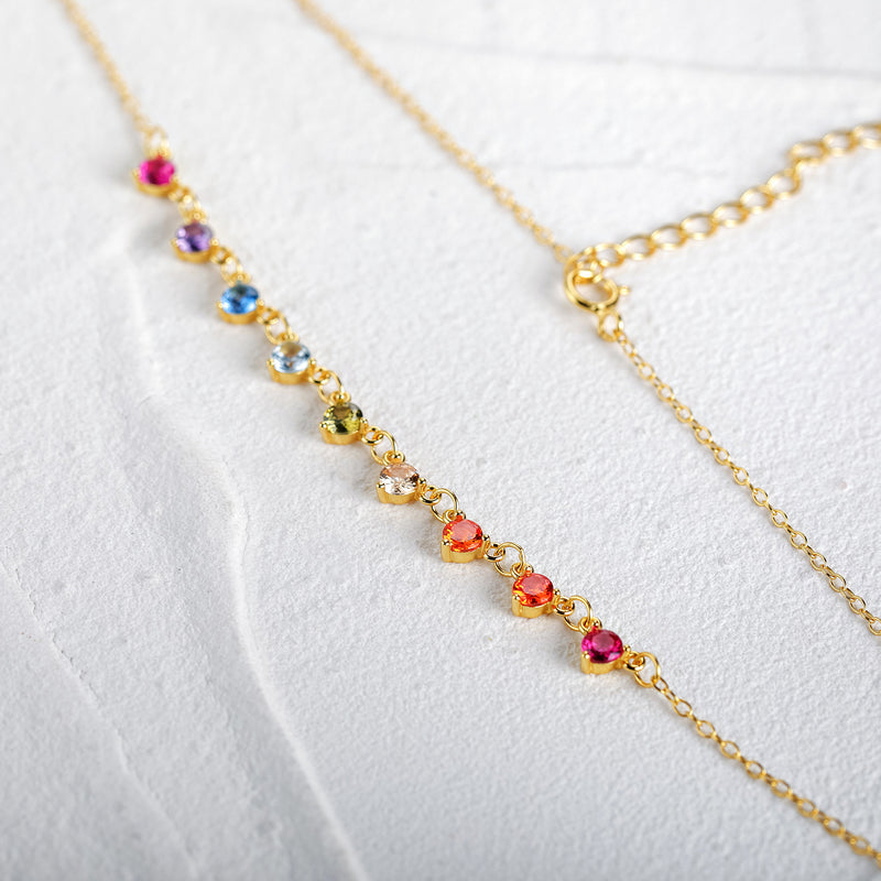 silver collarbone necklace, view 8 - MRSLM
