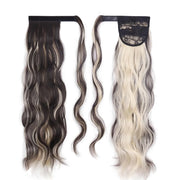 blonde wavy clip-in ponytail extension, view 6 - MRSLM