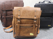 men's PU leather college backpack, view 5 - MRSLM