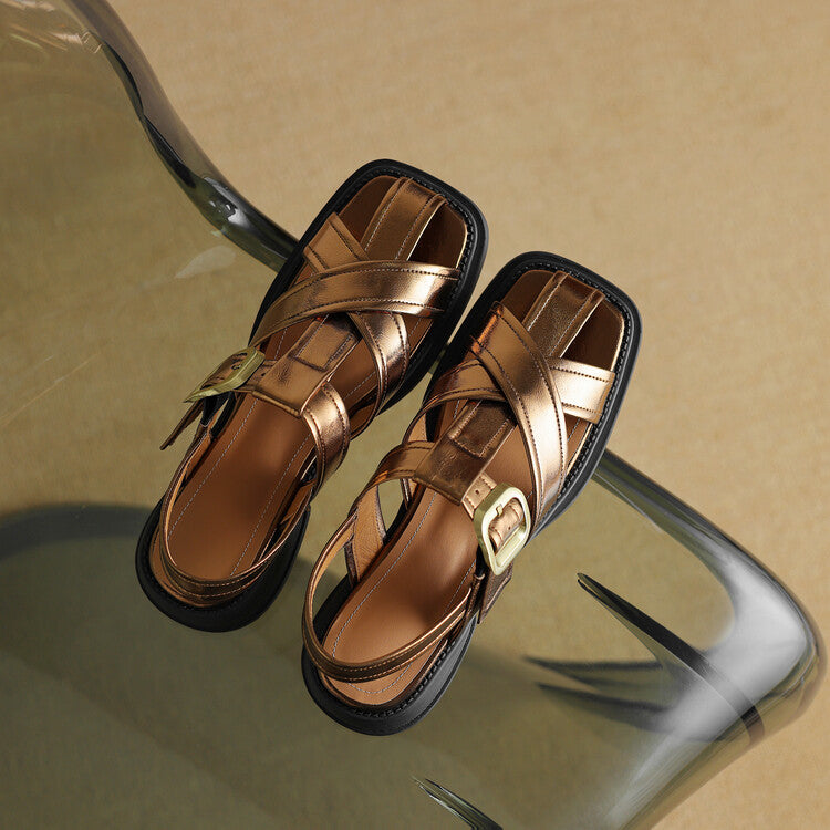 square toe chunky heel gladiator sandals, view 20 - MRSLM