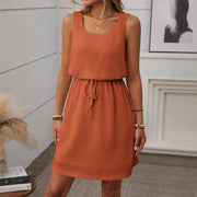 square collar vest dress with lining - MRSLM