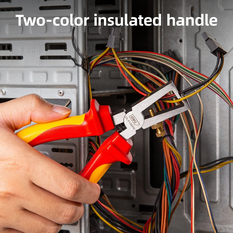 insulated wire stripping pliers, view 3 - MRSLM