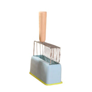 cat litter scoop with wooden handle, view 4 - MRSLM
