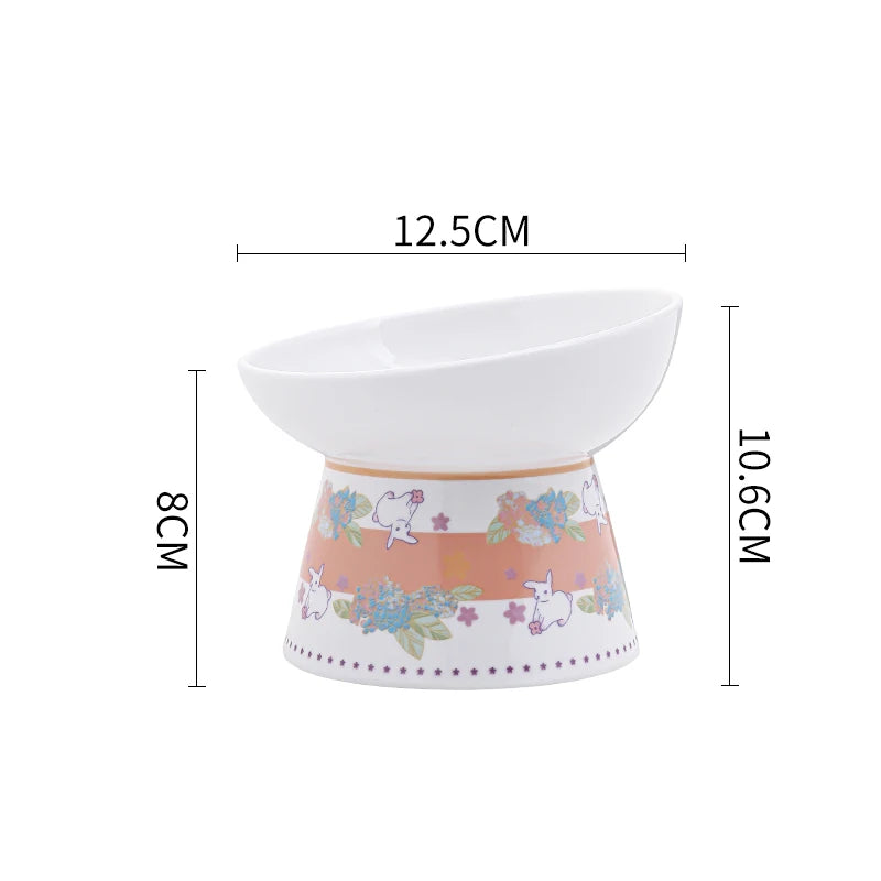 Hand-painted ceramic cat bowl, view 5 - MRSLM