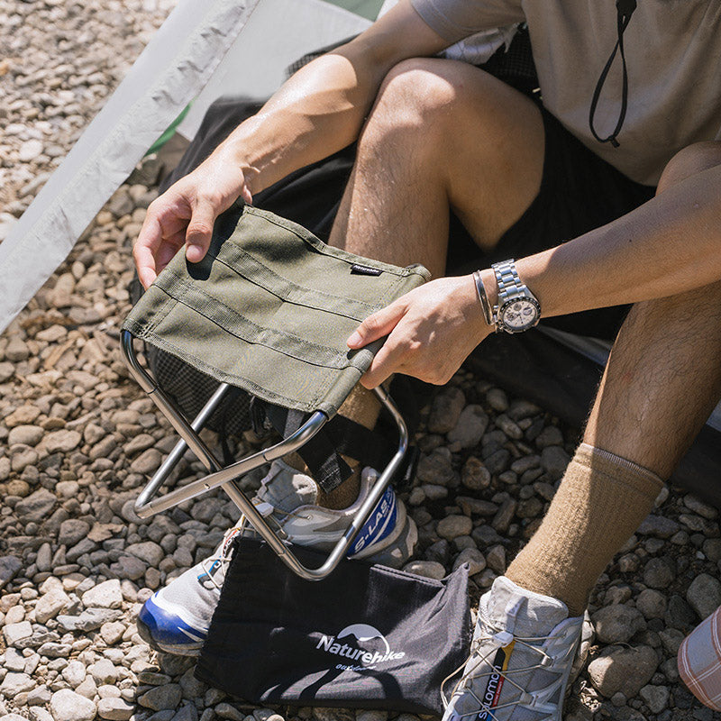 folding camping stool, view 4 - MRSLM