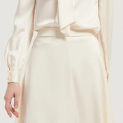 satin a-line midi skirt, view 7 - MRSLM
