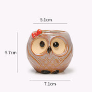 owl ceramic flower pot, view 6 - MRSLM