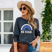 women's rainbow print pullover sweater, view 5 - MRSLM
