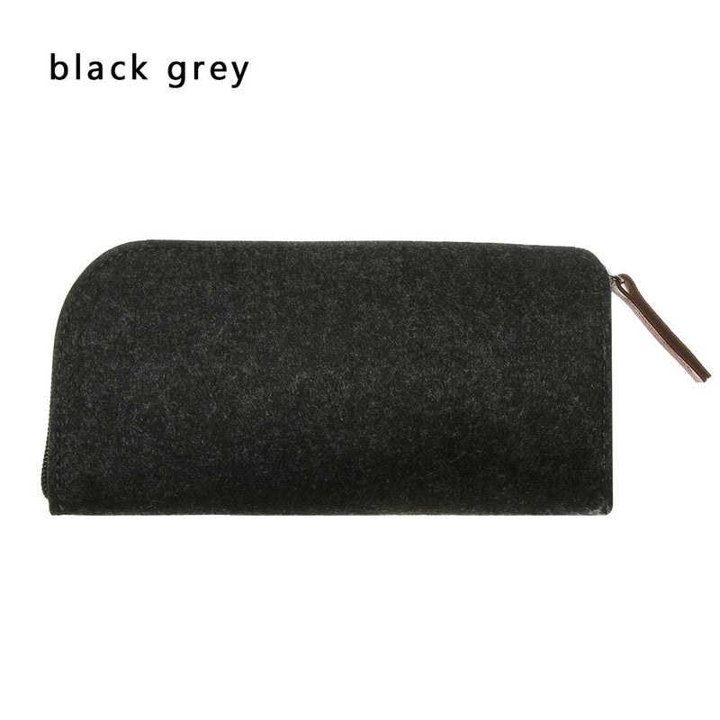 wool felt zipper glasses case, view 4 - MRSLM