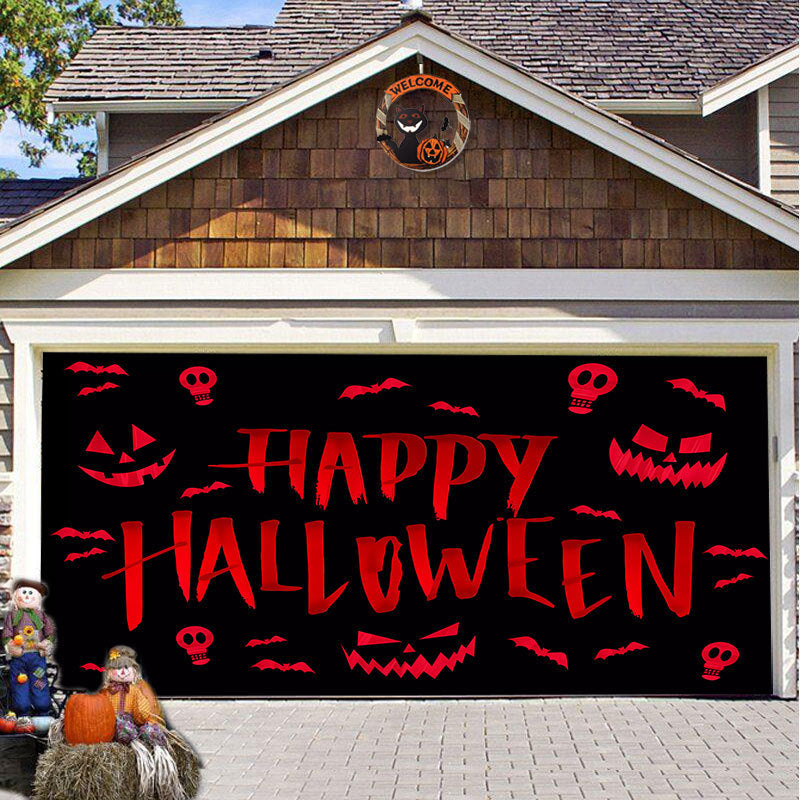 Halloween garage door backdrop hanging cloth, view 6 - MRSLM