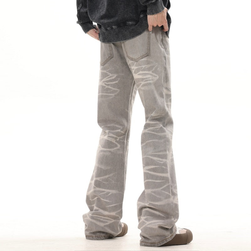 retro washed gray straight jeans, view 2 - MRSLM