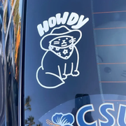 howdy cat cartoon vinyl decal, view 8 - MRSLM