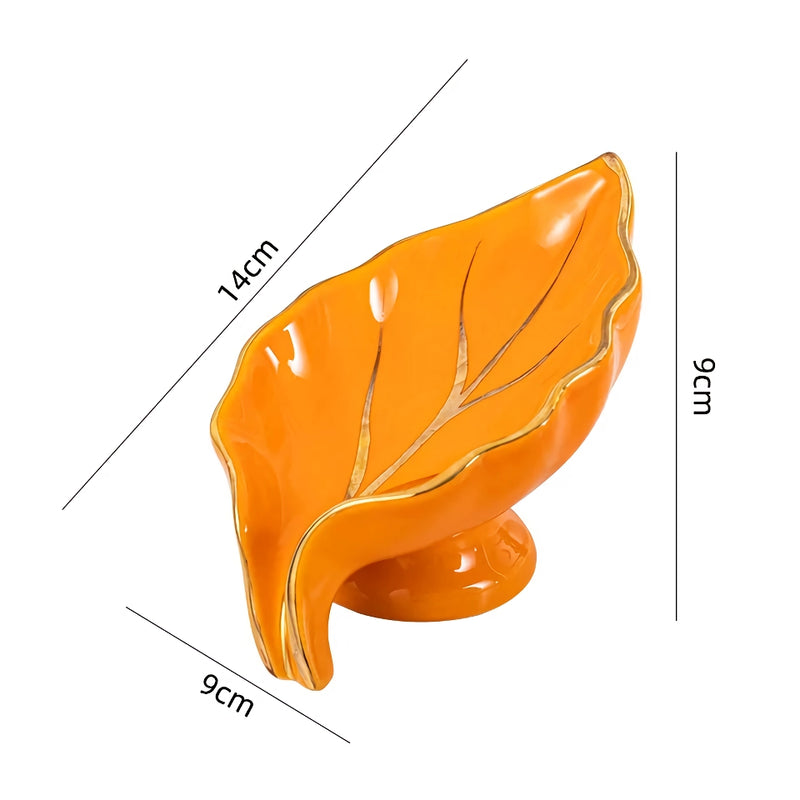 ceramic leaf soap dish, view 8 - MRSLM