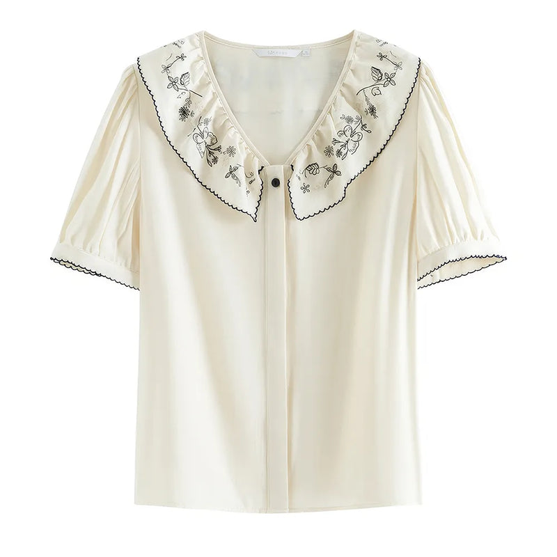 floral embroidered shirt, view 2 - MRSLM