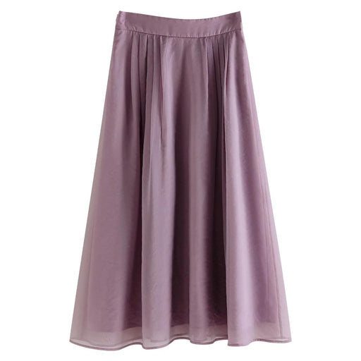 high-waist a-line mid-calf skirt, view 2 - MRSLM