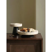 travertine pedestal bowl, view 8 - MRSLM