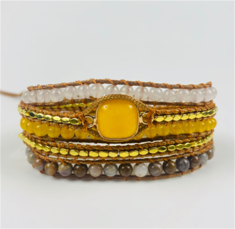 Topaz Handwoven Multilayer Wax Rope Bracelet