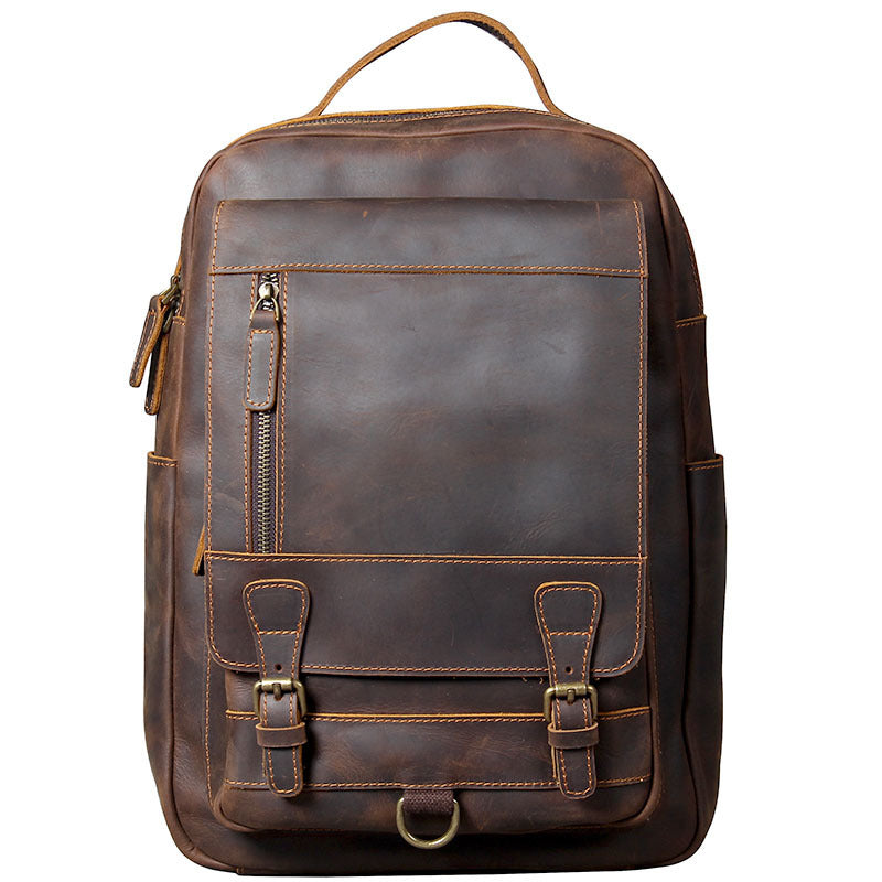 retro leather backpack, view 5 - MRSLM