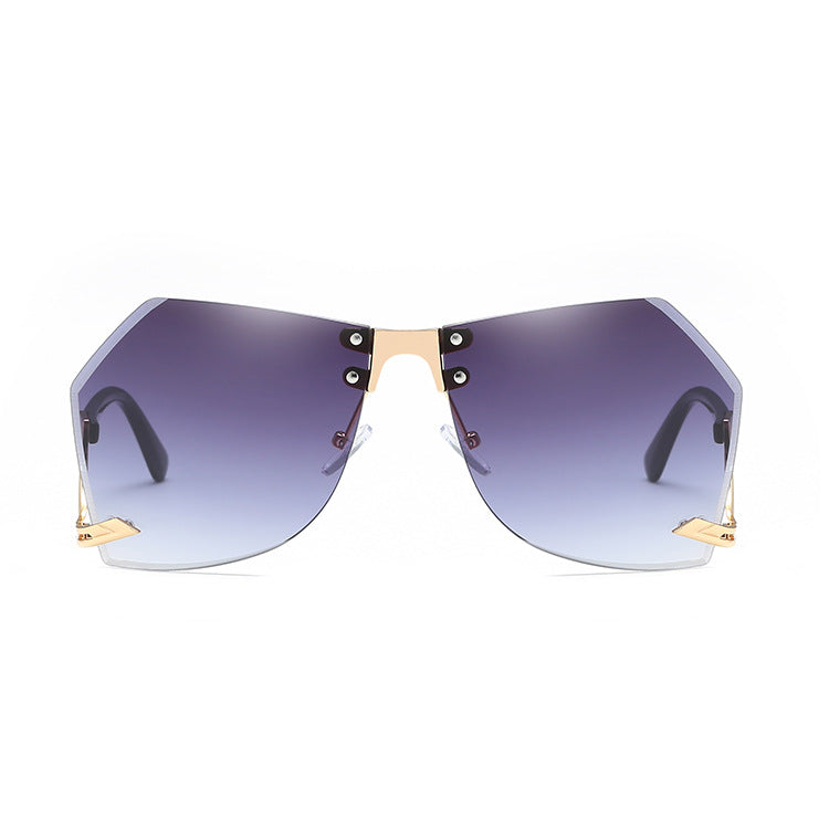 irregular rimless sunglasses for women, view 4 - MRSLM
