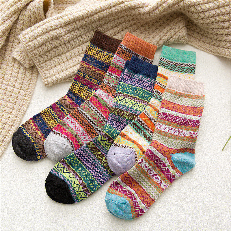 women's striped wool socks, view 8 - MRSLM