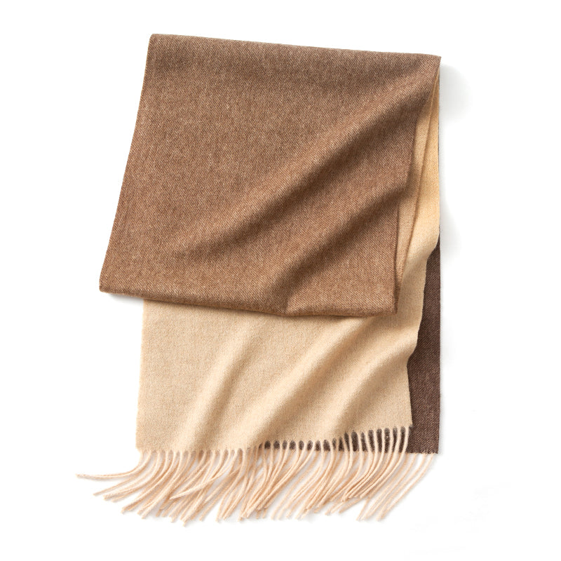 cashmere blend scarf with tassels, view 4 - MRSLM