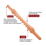 natural wood gua sha scraping stick, view 7 - MRSLM
