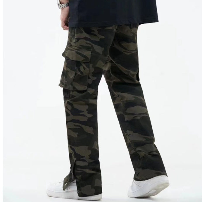 retro camouflage wide-leg overalls men, view 3 - MRSLM