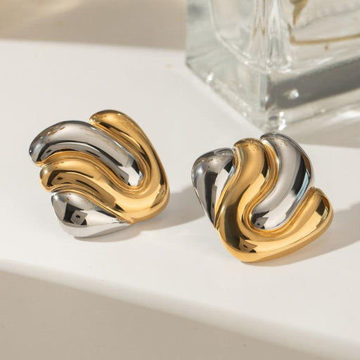 gold plated geometric bump earrings - MRSLM