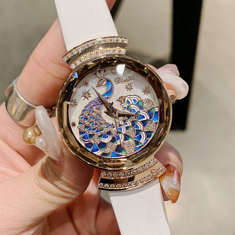 peacock design ladies quartz watch, view 4 - MRSLM