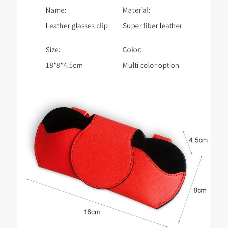 PU leather car visor sunglasses case, view 13 - MRSLM
