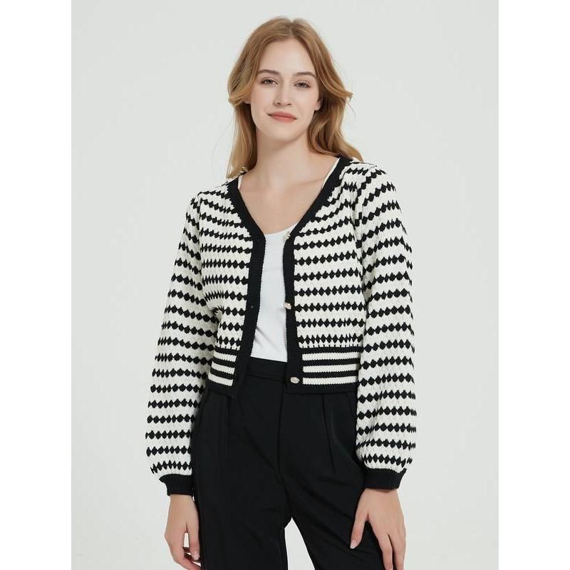 Vintage stripe knit cardigan, view 6 - MRSLM