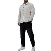 Men's apricot corduroy shirt jacket, view 6 - MRSLM