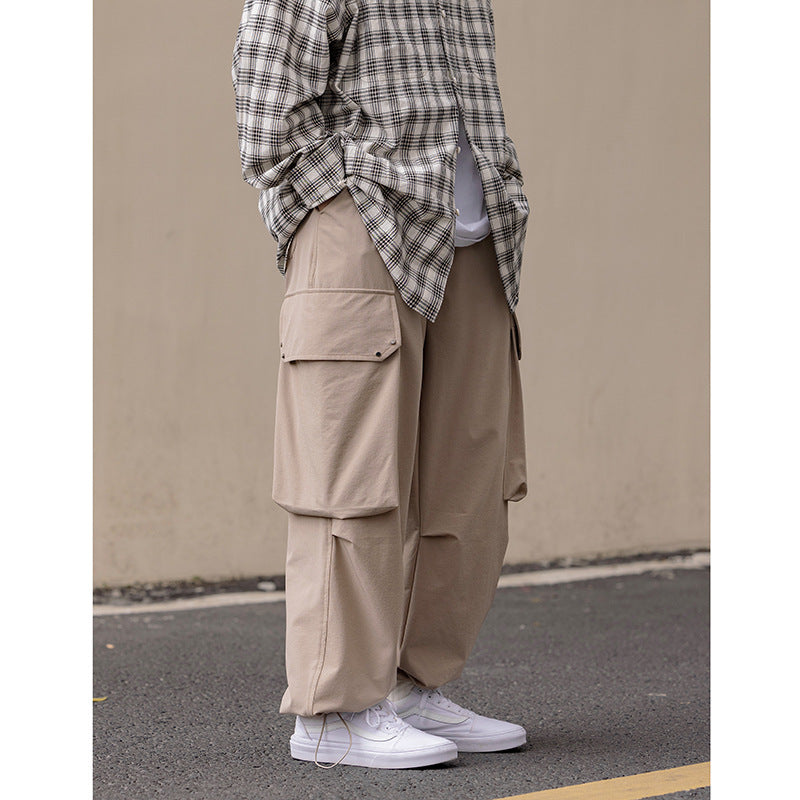 vintage drawstring pants with large pockets, view 2 - MRSLM