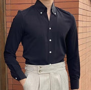 men's slim fit Italian collar shirt, view 11 - MRSLM