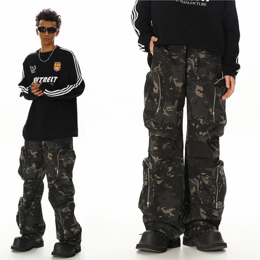 men's camouflage wide-leg workwear pants - MRSLM