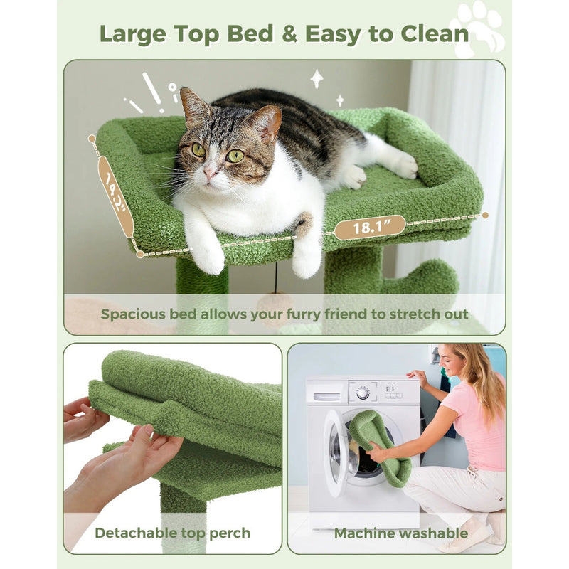 cactus cat tree tower, view 6 - MRSLM