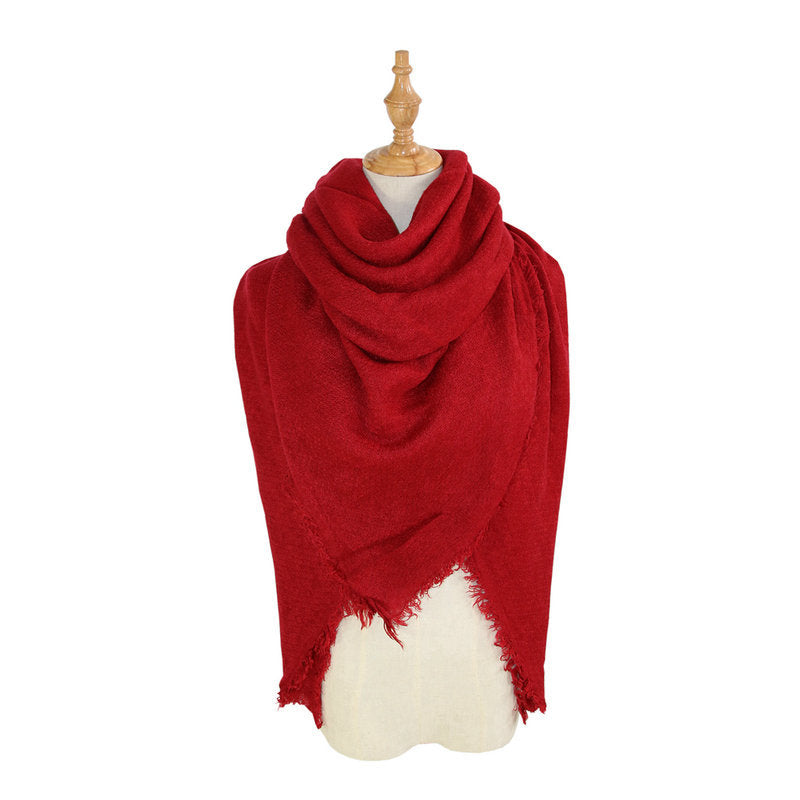 Faux cashmere oversized solid scarf, view 12 - MRSLM