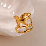 minimalist twisted stainless steel ring, view 4 - MRSLM