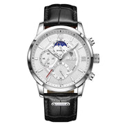 men's leather quartz watch, view 2 - MRSLM
