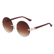 gradient rimless round sunglasses, view 3 - MRSLM