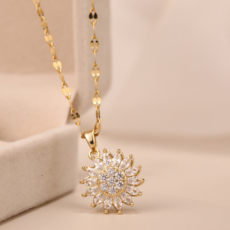 sunflower chain necklace, view 4 - MRSLM